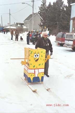 Sponge Bob waiting to race